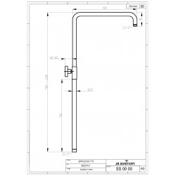 Sprchová sestava s baterií  SLIM 150mm, SH 03, s příslušenstvím