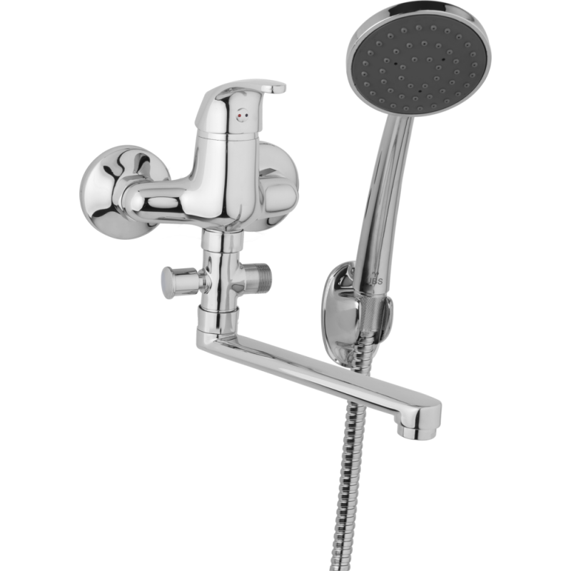 Nástenná umývadlová a sprchová batéria SLIM, rozteč 100 mm s príslušenstvom, ramienko 200 mm