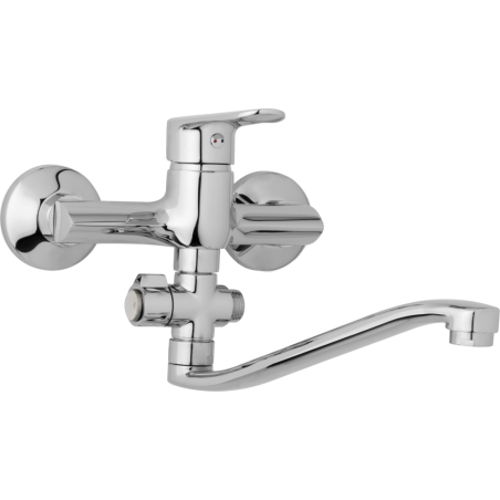 Nástenná umývadlová a sprchová batéria FINERY, rozteč 150 mm, otočný prepínač, bez príslušenstva, ramienko 250 mm