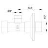 Rohový ventil (pár) 1/2" - 3/8" s filtrom