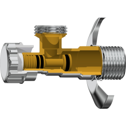 Rohový ventil 1/2" - 3/8", bez filtra