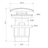 Umývadlová výpust 5/4" s prepadom, veľká zátka, PLAST